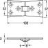 Butt Hinge Counter Flap 102 x 32 mm Brass With brass pin Satin chrome - view 2