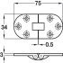 Counterflap Hinge 75x34mm Brass Polished Brass - view 2