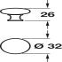Oriel Knob Zinc Alloy MN D32x26mm - view 2