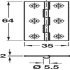 Broad Style Hinge 64 x 35 mm Brass With brass pin Antique brass - view 2