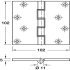 Butt Hinge Proj DPBW 100x103mm Brs Self - view 2