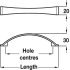 Odessa Bow Handle Zinc Alloy Polished Chrome 128mm Fixing Centres - view 2