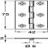 Broad Style Hinge 75x42mm Brass Self - view 2