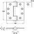 Butt Hinge 102 x 89 mm Grade 316 Stainless Steel Loadmaster ANSI hole pattern (template drilled) Square corners satin - view 2
