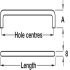 D Pull Handle Steel Polished Chrome D8x30mm 128mm Fixing Centres - view 3