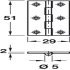 Broad Style Hinge 51x29mm Brass Antique - view 3