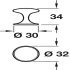 Chloeu Knob Brass Polished Nickel D32/30x34mm - view 2