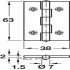 Butt Hinge 63x38mm Grade 4 Stainless Steel SSS - view 2