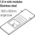 Maia 1800x28mm Sml Stainless Steel 1.0B Snow Haze - view 2