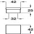 Beuvron T Knob Zinc Alloy PC 42x42x25mm 32mm Fixing Centres - view 2