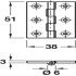 Butt Hinge Heavy Gauge 51 x 38 mm Brass With brass pin Polished - view 2