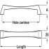 Caleido D Pull Handle Zinc Alloy PC 25x34x320mm Fixing Centres - view 3