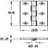 Butt Hinge Heavy Gauge 64 x 38 mm Brass With brass pin Polished - view 2