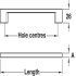 Lincoln D Pull Handle Zinc Alloy BN 256mm Fixing Centres - view 2