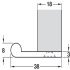 Edge Pull 100x38x3mm Brass Sat Chrome - view 2