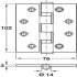 Butt Hinge Ball Bearing Grade 13 102 x 76 mm 316 Stainless Steel Polished stainless steel - view 2
