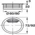 Cable Outlet Ø 60-80 mm Two Part Plastic outlet sleeve and cover plate Ø 80 mm black finish - view 2