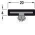 Intumes Strip/Brush FD60 2100x20x4mm Brw - view 2