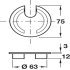 Cable Outlet 1prt D63x15mm Zinc Alloy Polished Brass - view 2