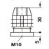 Square Plug 30x30mm w M10 Int Thr Plastic Black - view 3