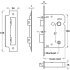 Bathroom Lock Mortice Latchbolt Operated by Lever Handles Deadbolt by Turn/Emergency Release Backset 44 mm case size 64 mm nickel plated - view 2