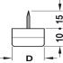 Pin Type Glide White Plastic with Black Rubber Layer Glide Ø 30 mm - view 2