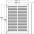 Louvered Air Transfer Grille for use with Intumescent Fire Grille or on their own Mild Steel Satin silver Cut out of door required (width x height): 203 x 203 mm - view 2