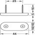 Pin Type Glide 44x16mm w 2 Nails Plastic Wht - view 2