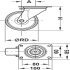 D80mm Castor Swivel without Brake Plastic Galvanised/Bk - view 2