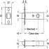 Mortice Latch Tubular Heavy Duty Latchbolt Operated by Lever Handles Backset 100 mm case size 123 mm satin brass - view 2