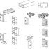 Fitting Set for Folding Interior Partition Doors Roomflex Top hung end folding system For 3 doors door configuration 3 + 0 - view 2