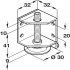 Plinth Adj w Bracket M8 150kg LH Galvanised Steel - view 2