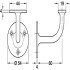 Handrail Bracket Suitable for Flat Based Handrails Depth 60 mm Face fixing Polished chrome finish - view 2