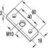 Screw-On Plate M10 60x16mm Galvanised Steel - view 4