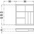 eXTray Oak Cutlery Ins 412/800-1000mm - view 3
