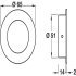 Pull Handle Flush Ø 65 mm Stainless Steel Secret fixing Polished - view 2