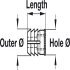 Glue-In Sleeve M4 - M8 Internal Thread Plastic with Grooves for Glue M6 internal thread for Ø 8 mm hole length 11 mm outer Ø 8.5 mm - view 2