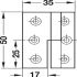 Cranked Hinge 50x35mm RH Brass MNP - view 3