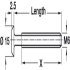 M6 Connecting Bolt, Flat Ended, Brass Plated, 60 mm - view 2