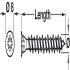 Carcase Assembly Screw, Funnel Head, Fully Threaded, 4.0 x 45 mm, PZ2 - view 2