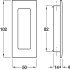 Pull Handle Flush 102 x 50 mm Brass Concealed fixing Satin nickel plated - view 2