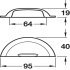 Cup Pull Handle Brass Fixing Centres 64 mm Jude Polished nickel - view 2