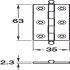 Butt Hinge Ball Finial 63x35mm Brs Polished - view 2