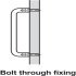 Pull Handle Bolt Through Fixing 304 Stainless Steel D Shaped Hole centres 150 mm satin - view 3