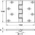 Butt Hinge Proj DPBW 100x103mm Brs Self - view 3