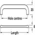 D Pull Handle Zinc Alloy Fixing Centres 64-320 mm Curly Matt black - fixing centres 320 mm - view 5