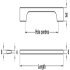 Putney Pull Handle Aluminium Polished Chrome 192mm Fixing Centres - view 2