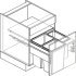 Pull Out Waste Bin 600 mm Vauth-Sagel VS ENVI Space XX Pro S / Pro With synchronised over extension runners For cabinet width 600 mm depth 515 mm 2x 44 litres - silver - view 4