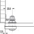 Glass Door Cylinder Lever Lock with Nut Attachment for Glass Panels from 4-10 mm With straight locking cam Closure direction 90° B (C E H) keyed alike: key change H1 matt nickel plated - view 5