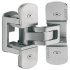3D Hinge 180° Mild Steel Tectus TE 527 3-way continuous adjustment Polished nickel 924.19.037